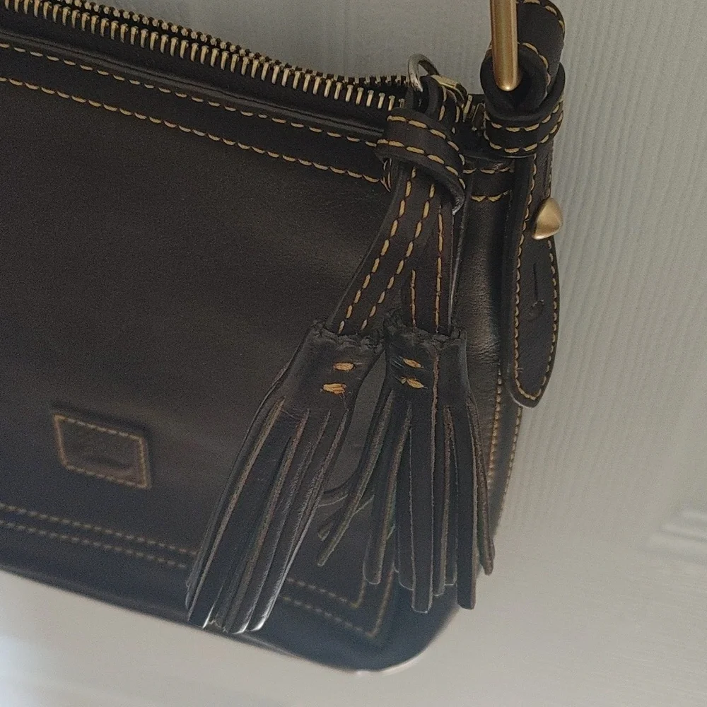 Dooney & Bourke Cross Body Leather Dark Brown Bag - Picture 3 of 5
